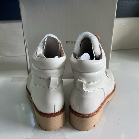 Marc Fisher Womens Mallie 3 Ivory Lace Up Round Toe Winter Boot New With Box 8.5 - Picture 5 of 13